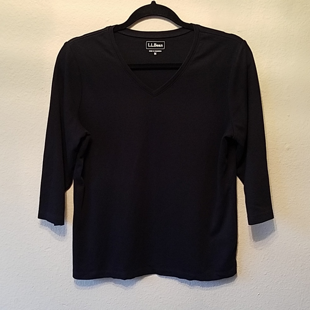 L.L. Bean black 3/4 sleeve top